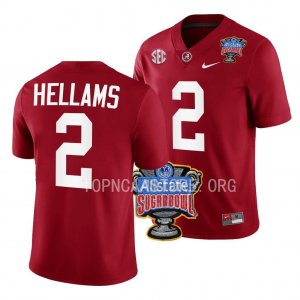 Men's Alabama Crimson Tide #2 DeMarcco Hellams 2022 Sugar Bowl Crimson NCAA College Football Jersey 2403XSOO2